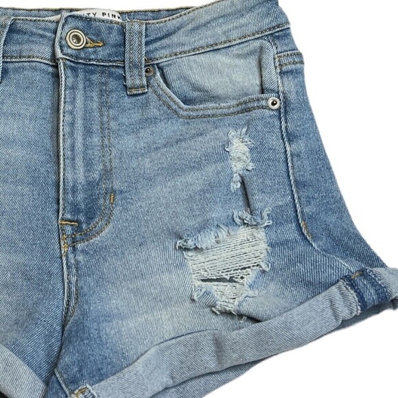 CELEBRITY PINK THE ICONIC DISTRESSED CUFFED DEMIN SHORTS SIZE 1/25 - Picture 4 of 12